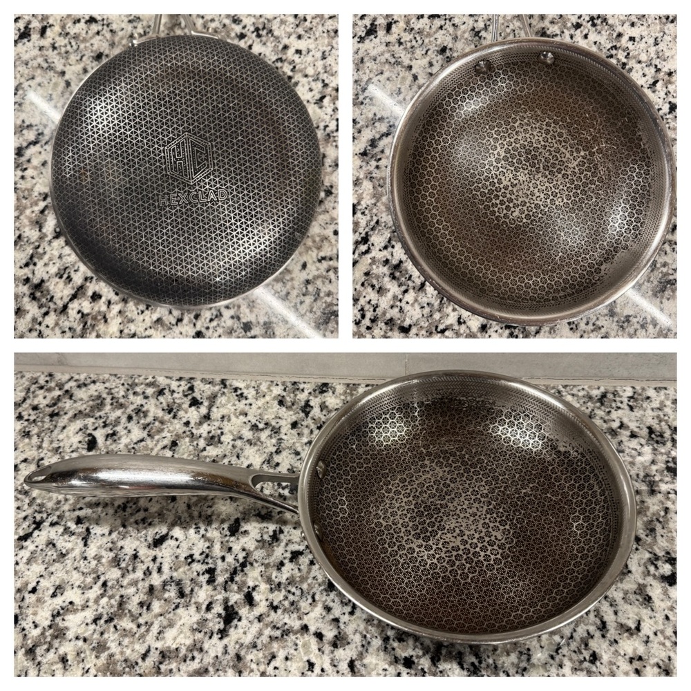HexClad Hybrid Frying Pan Stainless Nonstick Skillet 8” Kitchen Chef Cook No Lid
